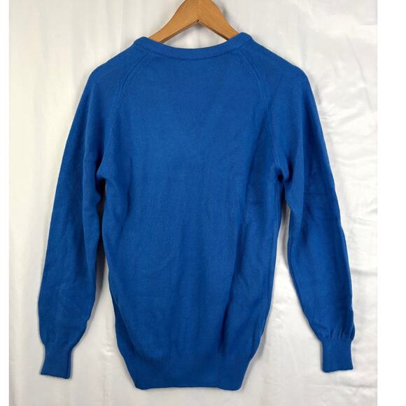 VTG Lady Hogan Sweater Small S Blue V-Neck Pullover NWT Golf Made USA - Picture 2 of 7